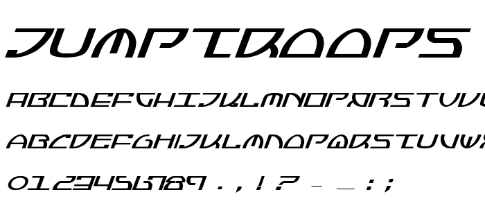 Jumptroops Italic font